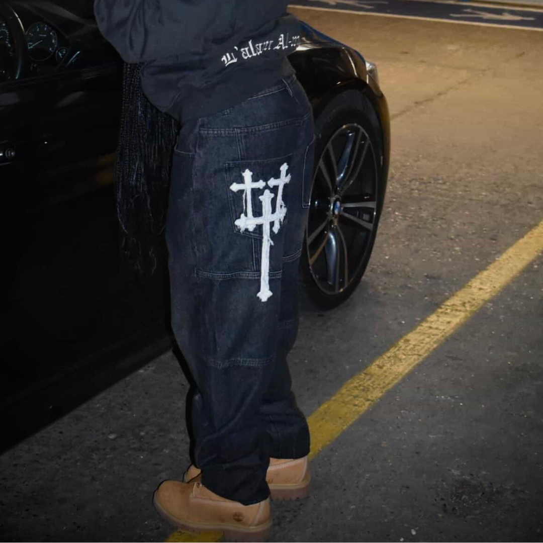 SANCTI EMBROIDERED JEANS