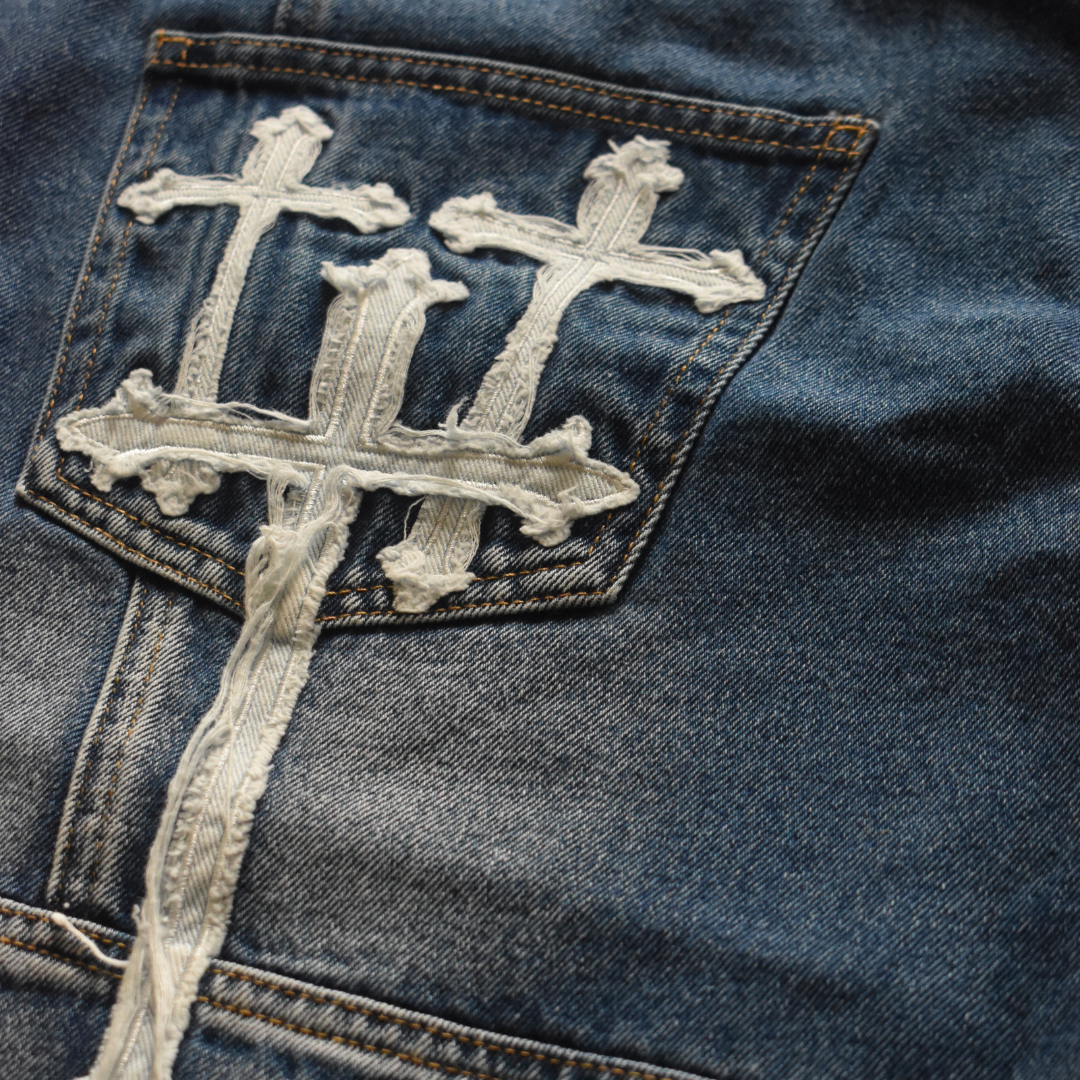 SANCTI EMBROIDERED JEANS