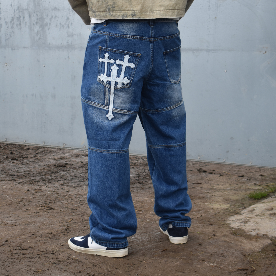 SANCTI EMBROIDERED JEANS